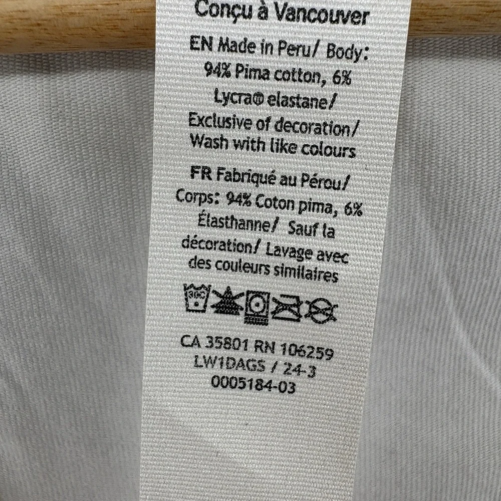 Lululemon Love Tank Top Women 10 White Pima Cotton Racerback Athletic Lot Of Two